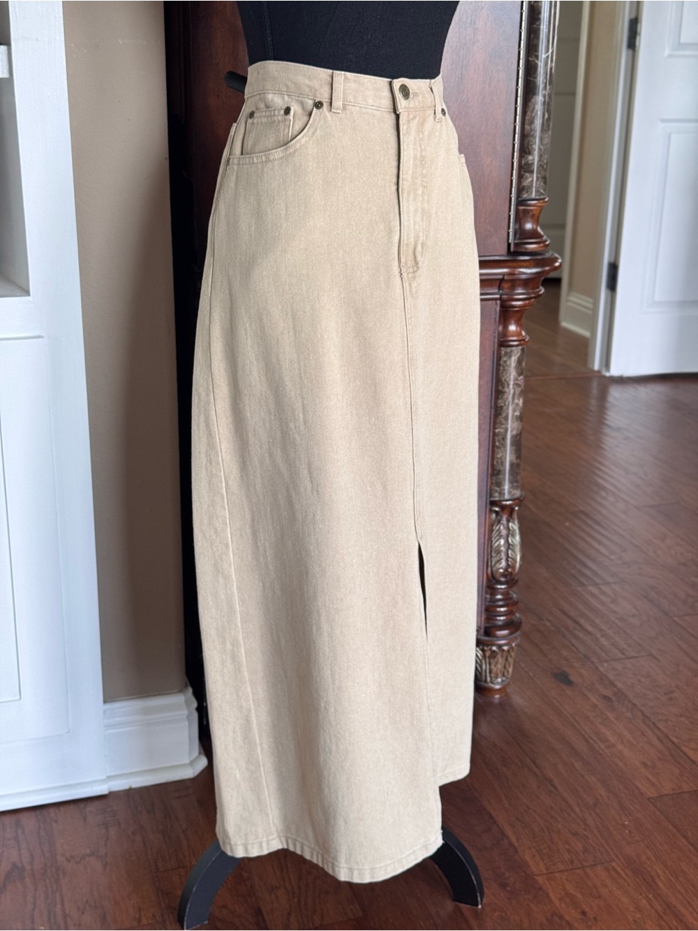 Eddie Bauer Tan Denim Long Skirt - Picture 7 of 12